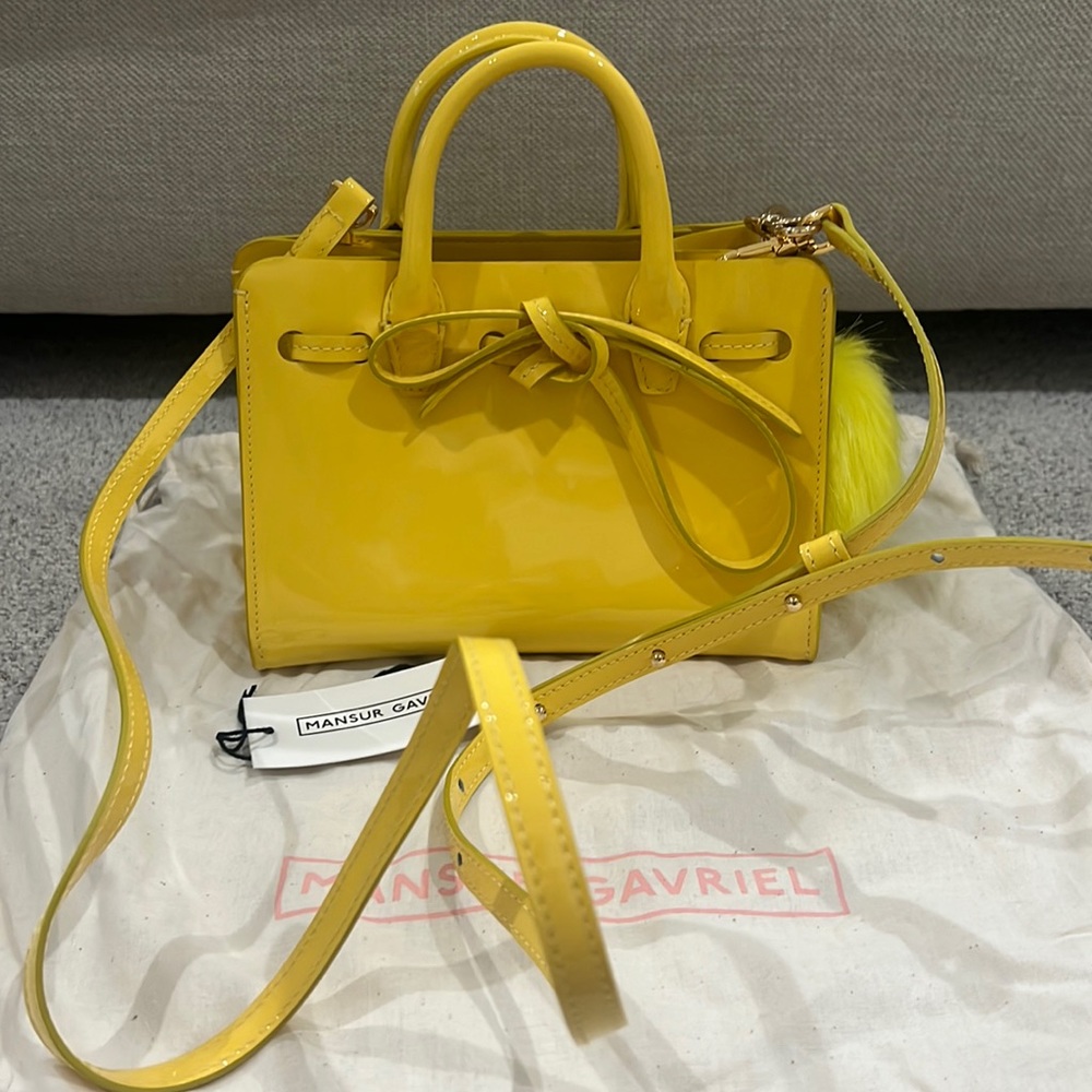 Mansur gavriel patent mini bag